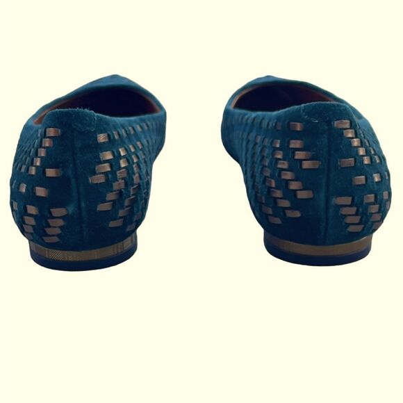 Coach Pointed Toe Woven Suede/Leather Ballet Flats Excellent Condition Size 6.5 - Picture 7 of 9